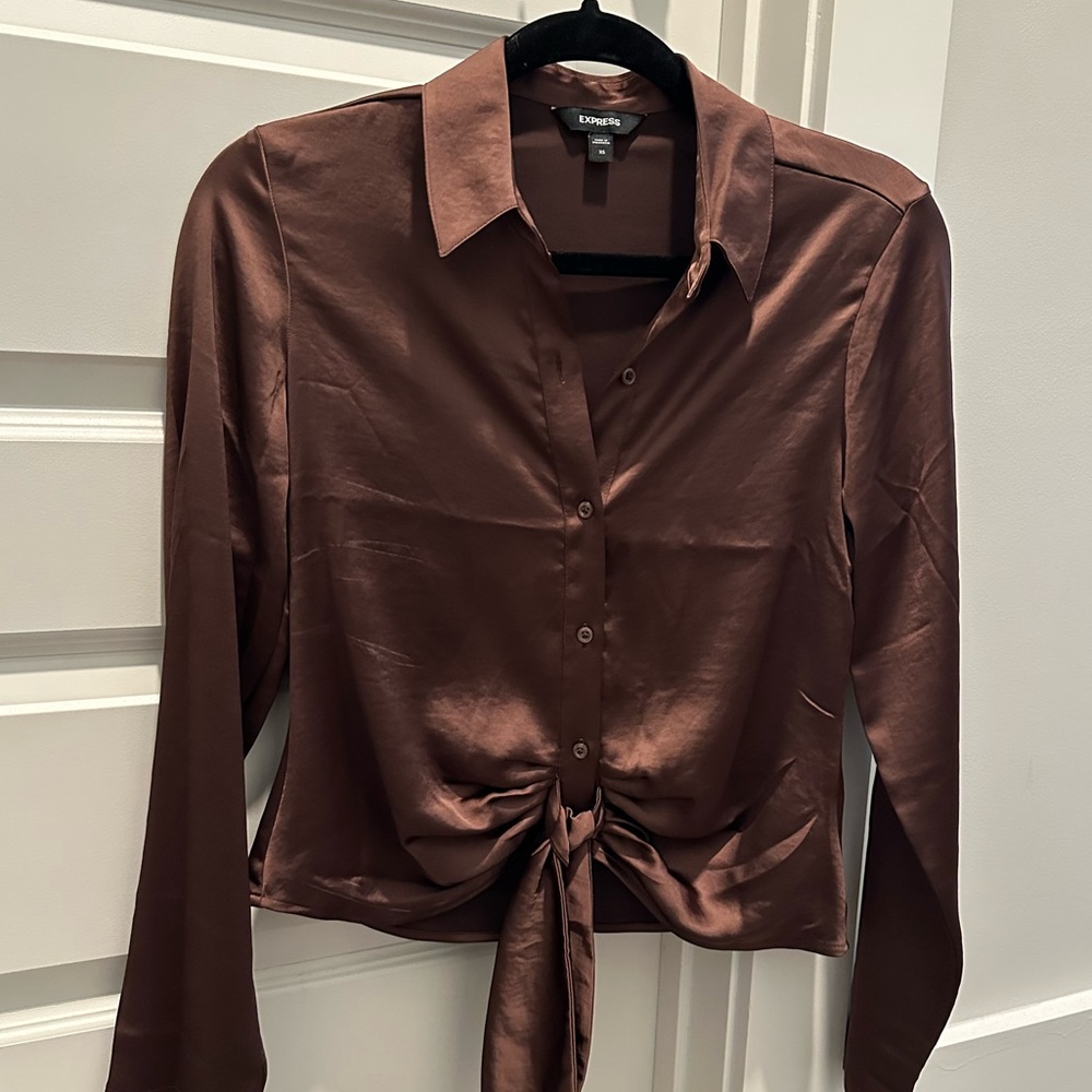 Express Satin Button Up